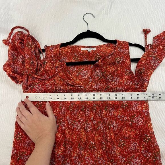 Rebecca Minkoff Red Floral Cold Shoulder Flowy Dress - Picture 6 of 10